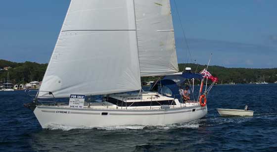 "Cyrene II" heading north to Belmont Bay during the race